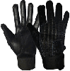 black leather driving gloves